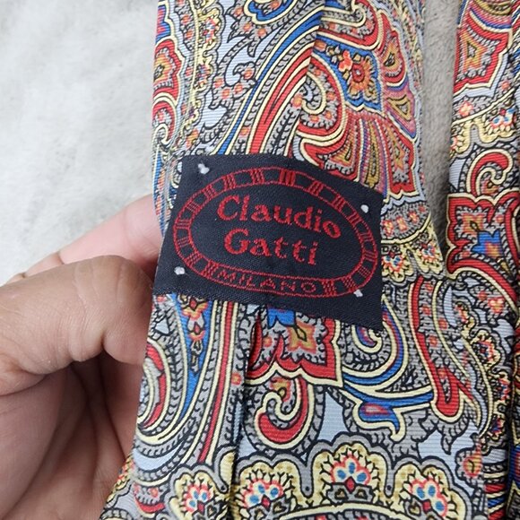 Four Piece Tie Assortment Set Mens Christian Dior Claudio Gatti Carlo Colombo - Picture 3 of 7